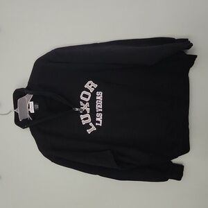 Mens Luxor Las Vegas Casino Hotel Embroidered Pullover 3/4 zip Black Sweatshirt